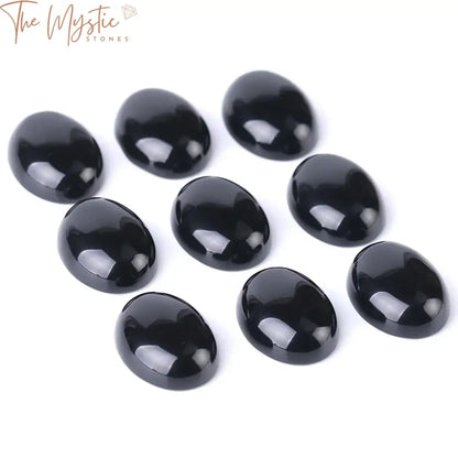 Obsidian Oval Cabochon Stone Bead