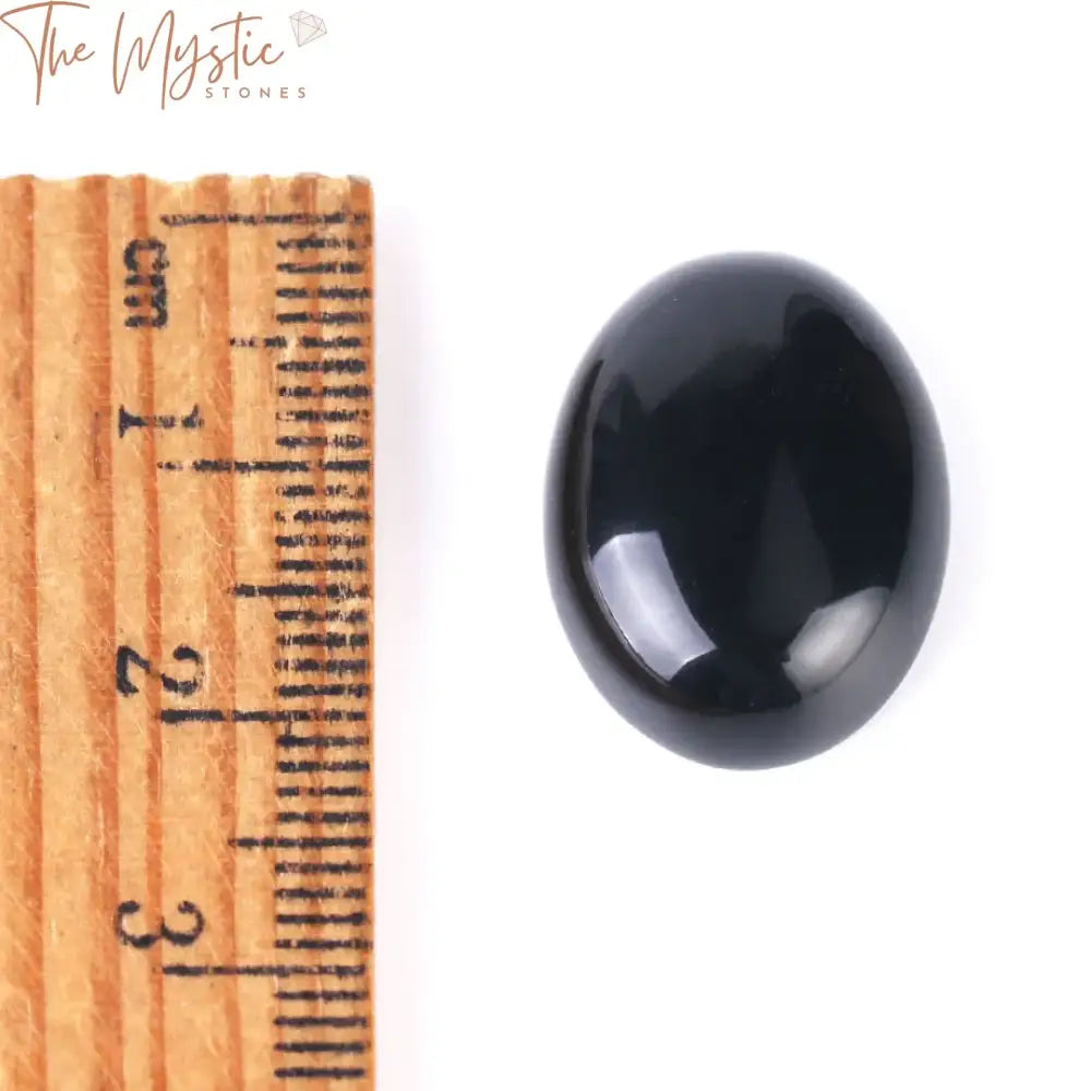 Obsidian Oval Cabochon Stone Bead