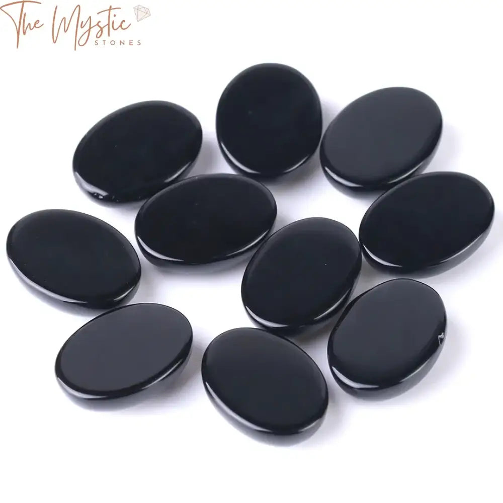 Obsidian Oval Cabochon Stone Bead