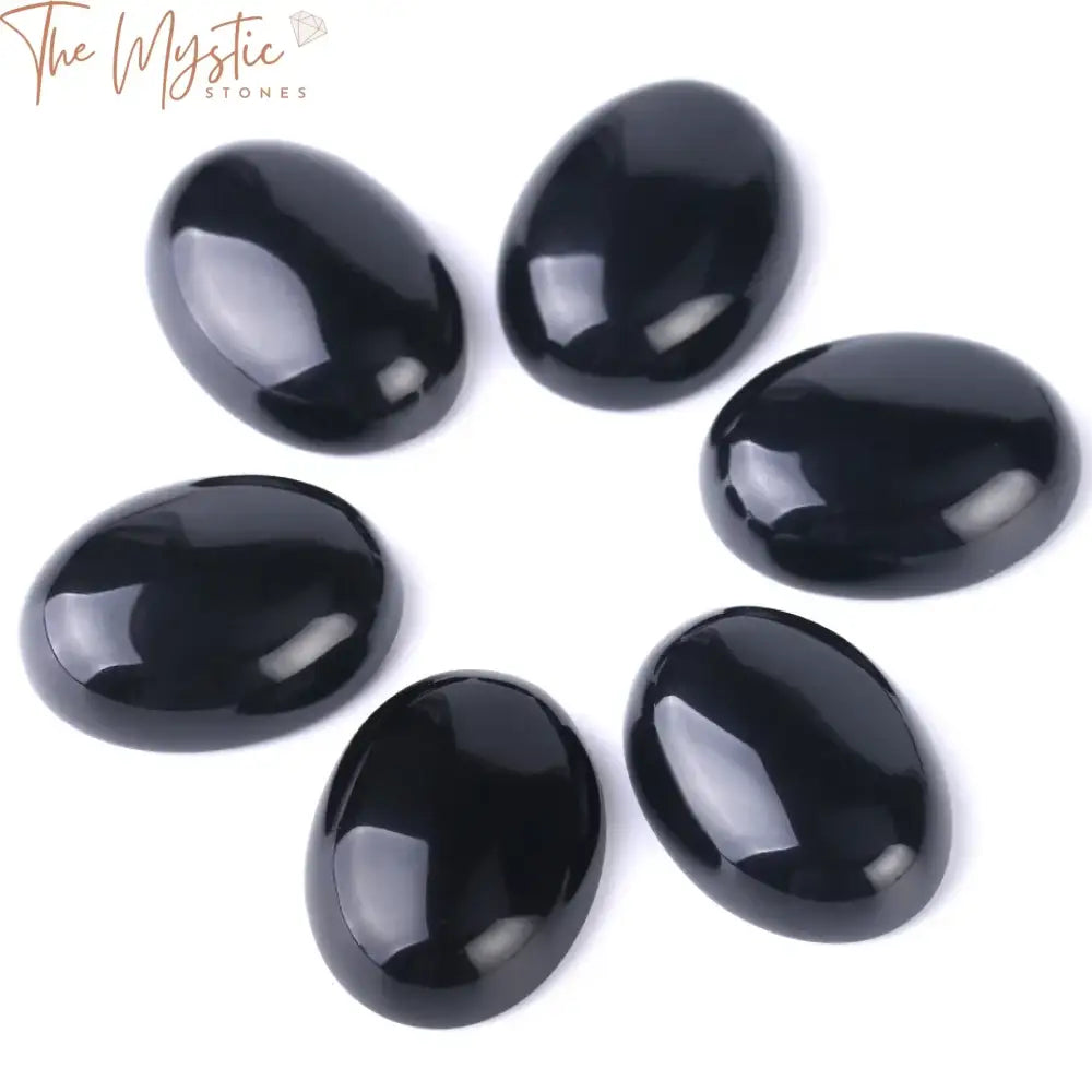 Obsidian Oval Cabochon Stone Bead