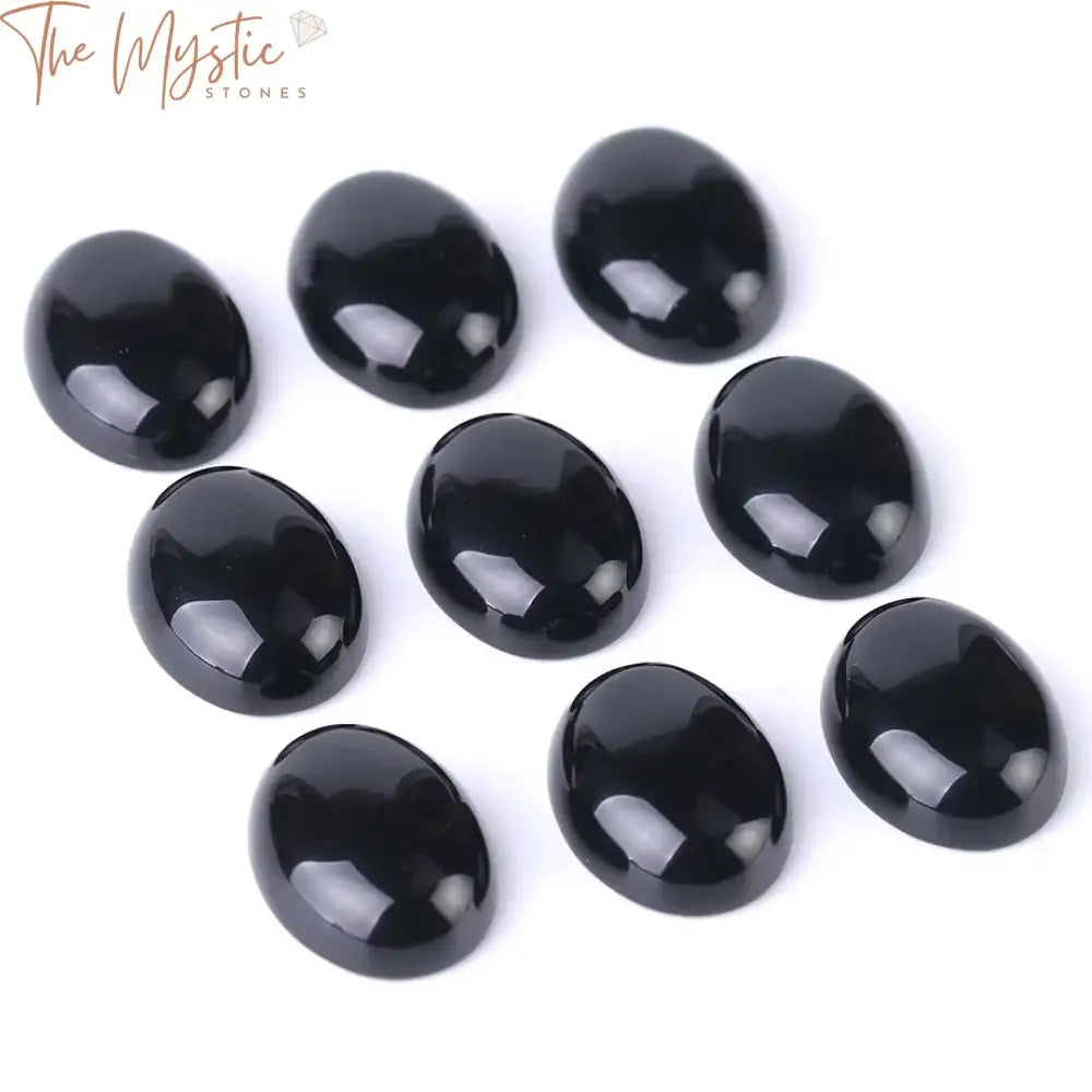 Obsidian Oval Cabochon Stone Bead