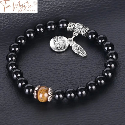 Obsidian & Tiger Eye Beaded Bracelet