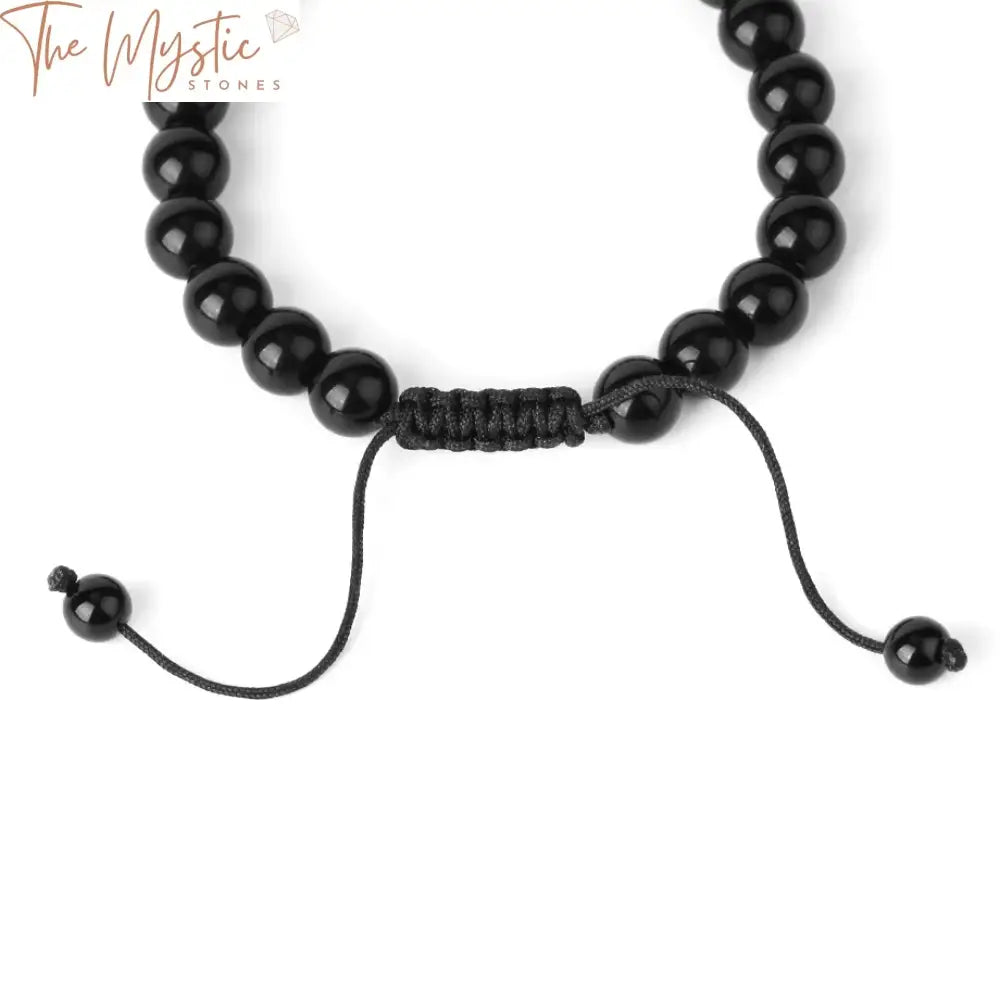 Obsidian & Tiger Eye Initial Bracelet