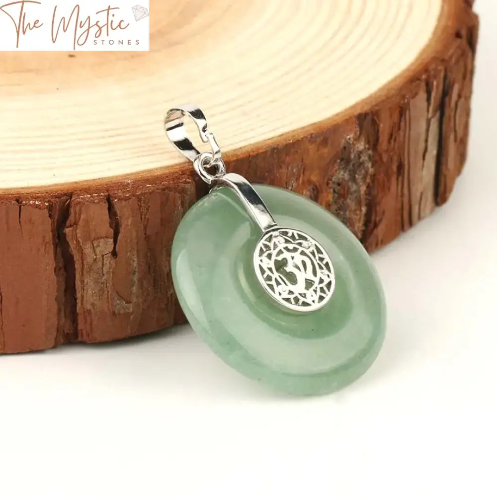 Om 3D Natural Stone Pendant Necklace