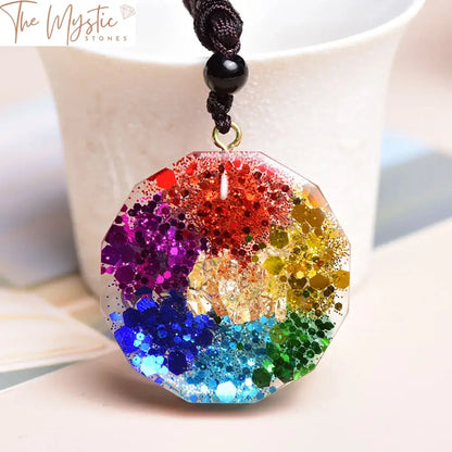 Om Crystal Energy Pendant - 7 Chakra Orgonite