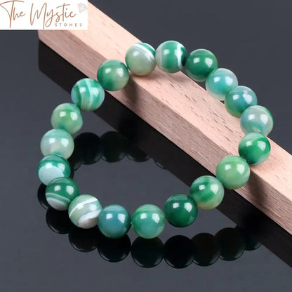 Onyx Agate Green Vein Yoga Bracelet