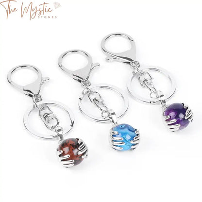 Onyx Sphere Clasp Keychain