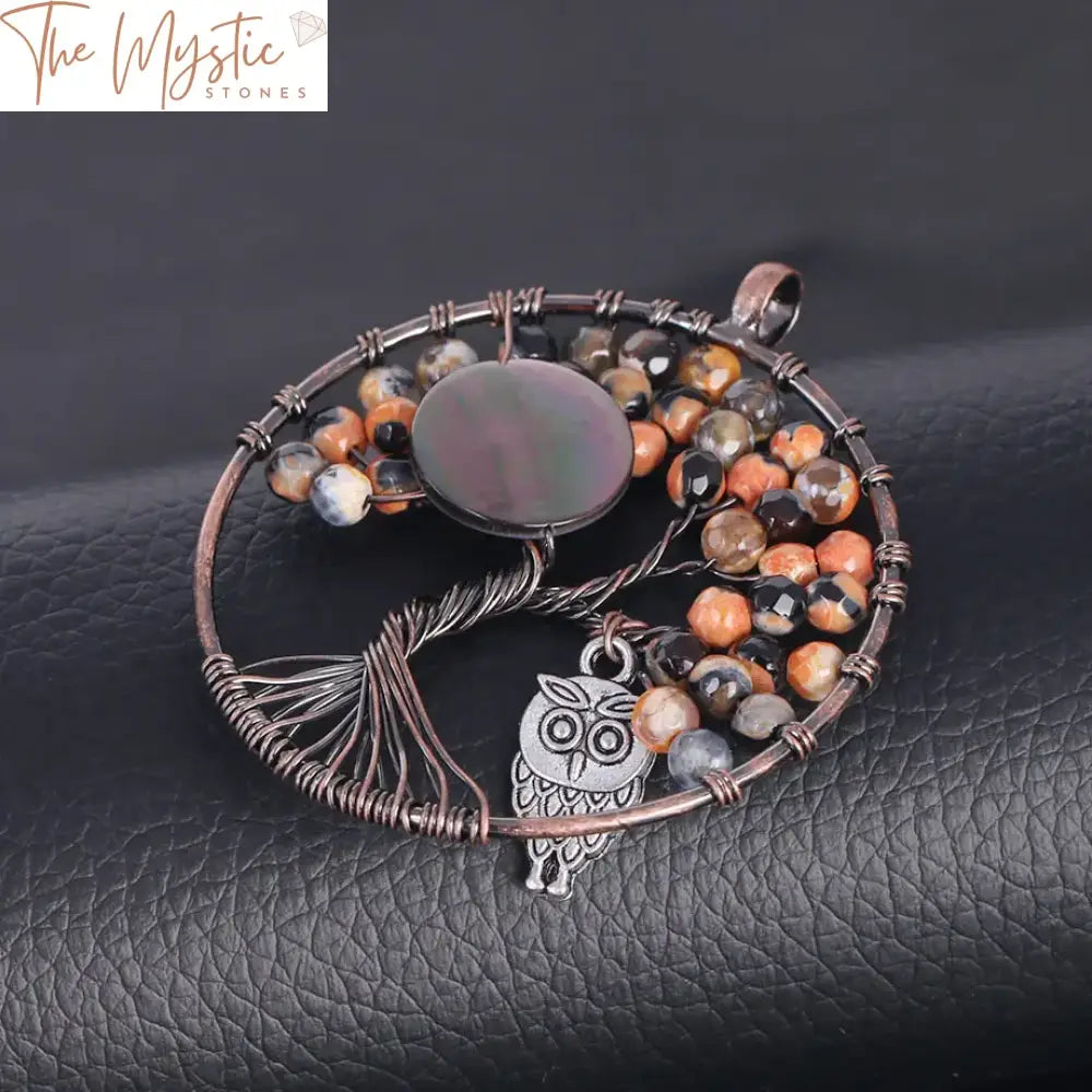 Owl Chakra Tree Of Life Pendant