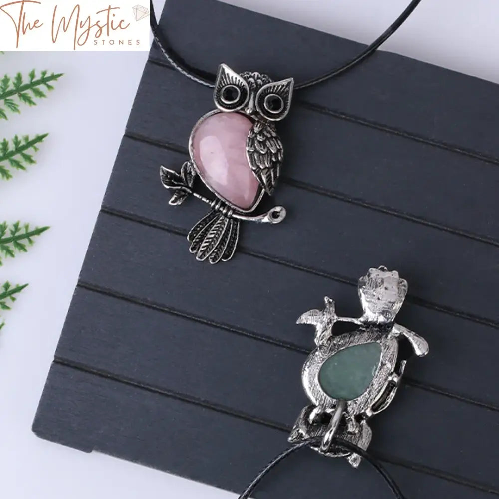 Owl Crystal Healing Pendant