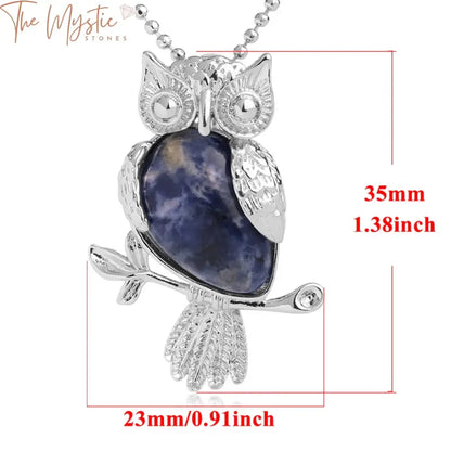 Owl Water Drop Crystal Necklace