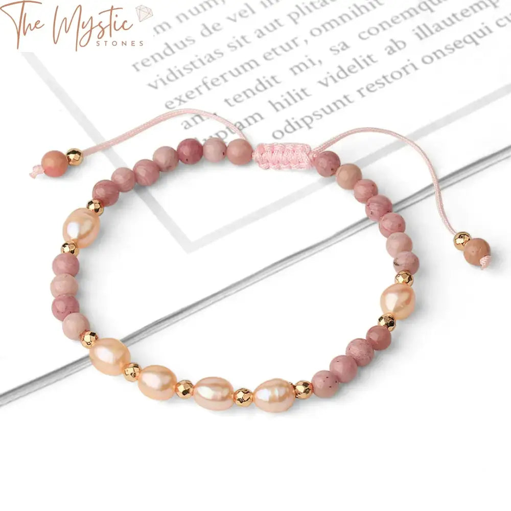 Pearl And Crystal Quartz Braided Bracelet