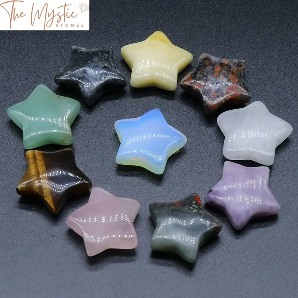 Pentagram Crystal Chakra Stones - 30Mm