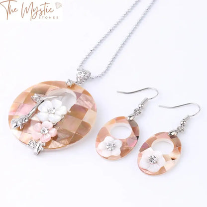 Pink Abalone Shell Pearl Jewelry Set