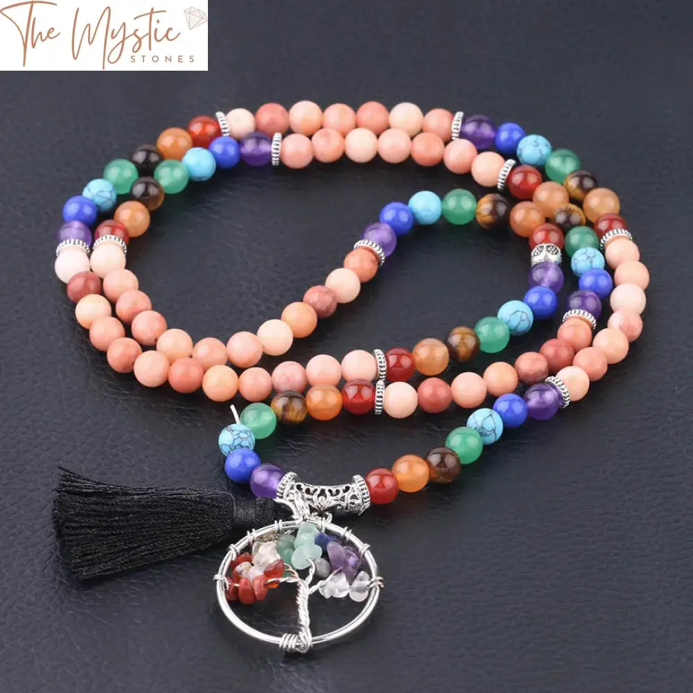 Pink Aventurine Tree Of Life Chakra Bracelet