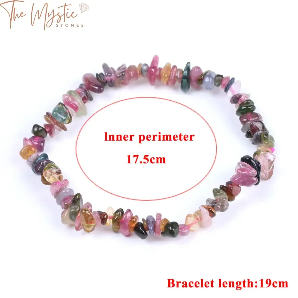 Pink Black Tourmaline Crystal Bracelet