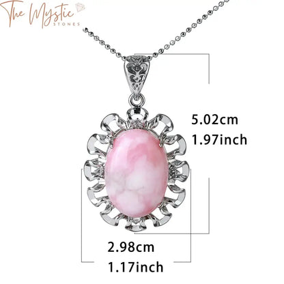 Pink Crystal Oval Pendant