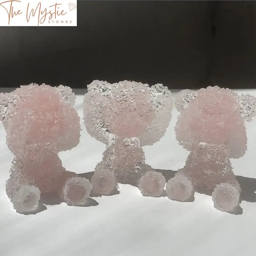 Pink Crystal Teddy Bear Statue