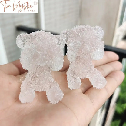 Pink Crystal Teddy Bear Statue