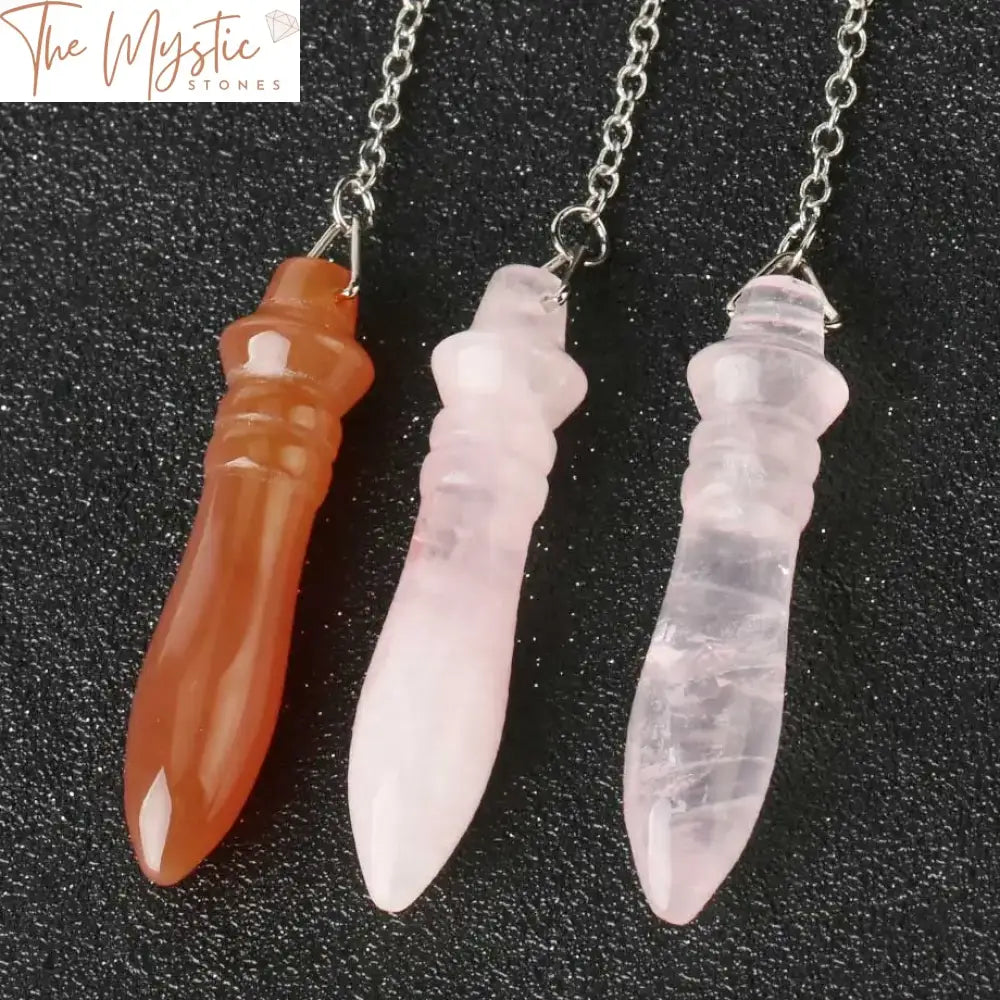 Pink Quartz And Lapis Crystal Reiki Pendulum