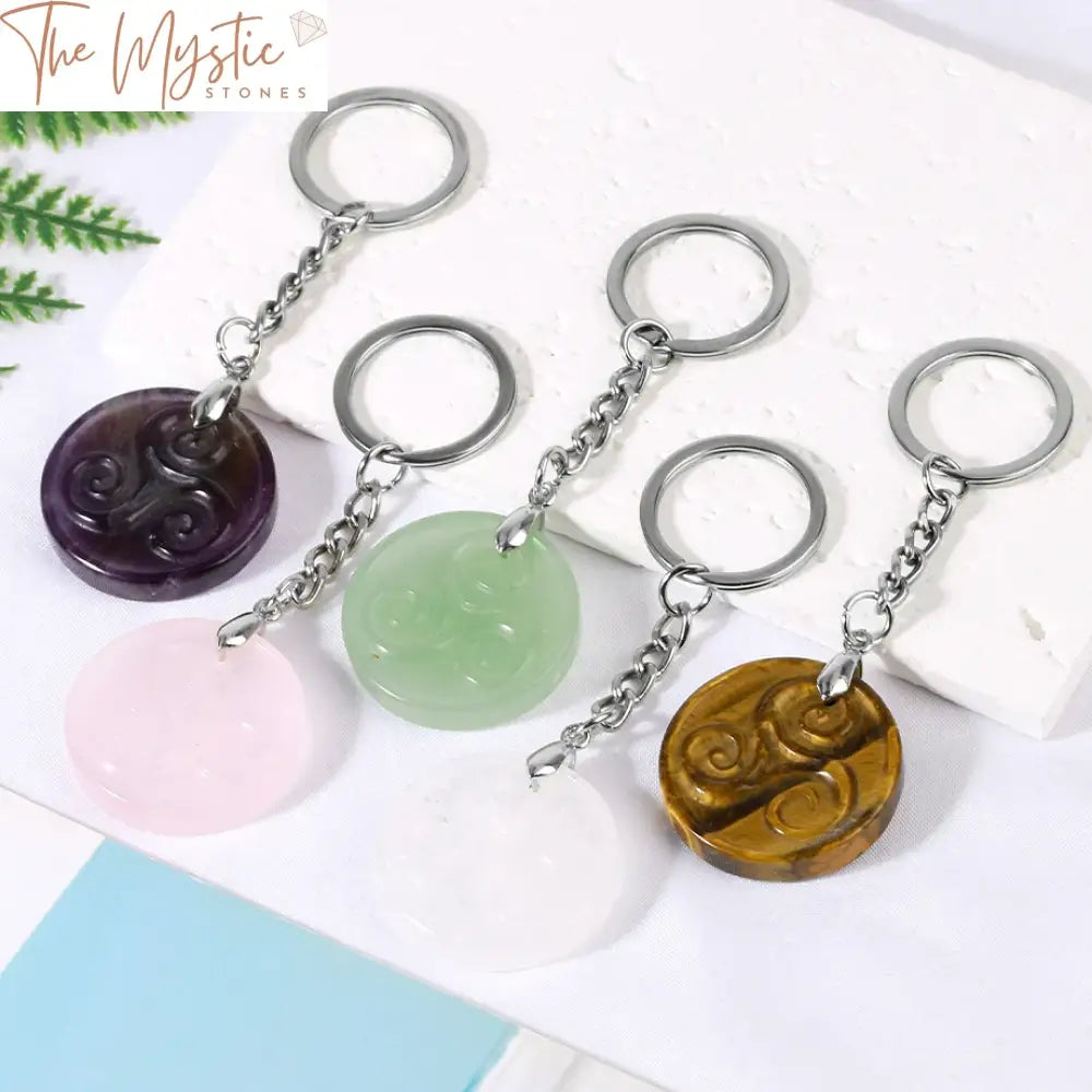 Pink Quartz Moon & Star Keychain