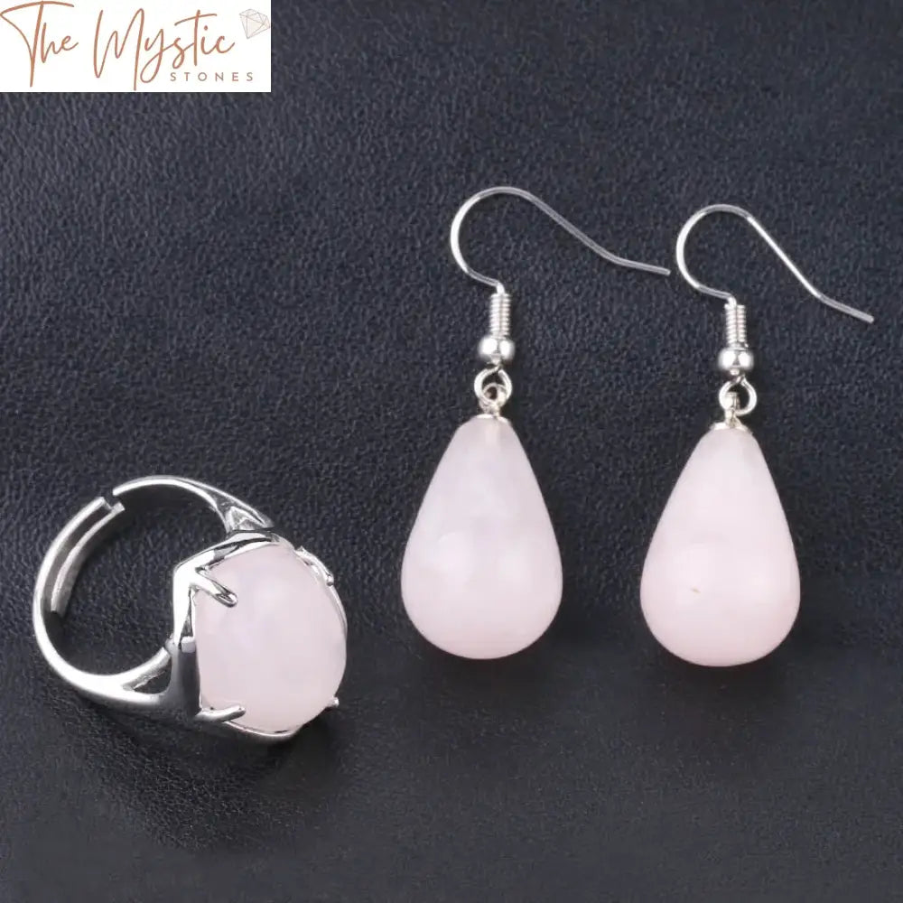 Pink Quartz Reiki Jewelry Set