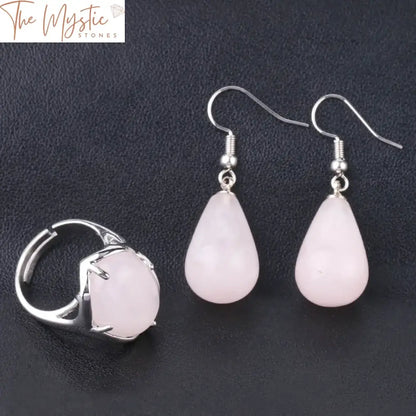 Pink Quartz Reiki Jewelry Set