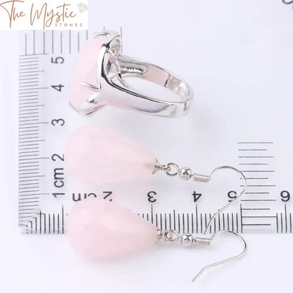 Pink Quartz Reiki Jewelry Set