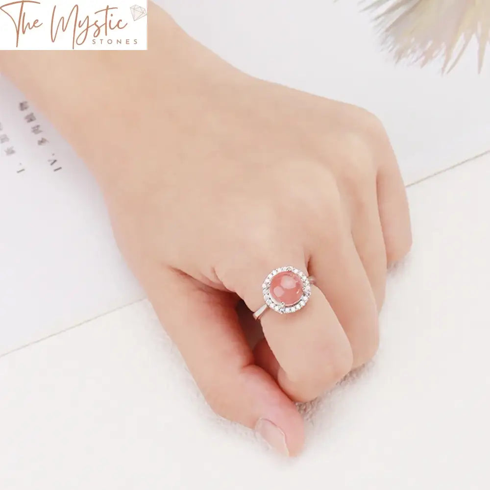 Pink Quartz & Zircon Luxury Ring