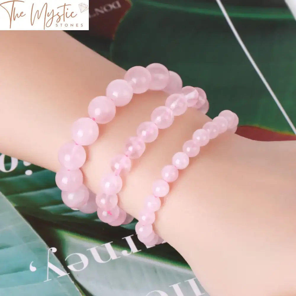 Pink Rose Crystal Healing Bracelet