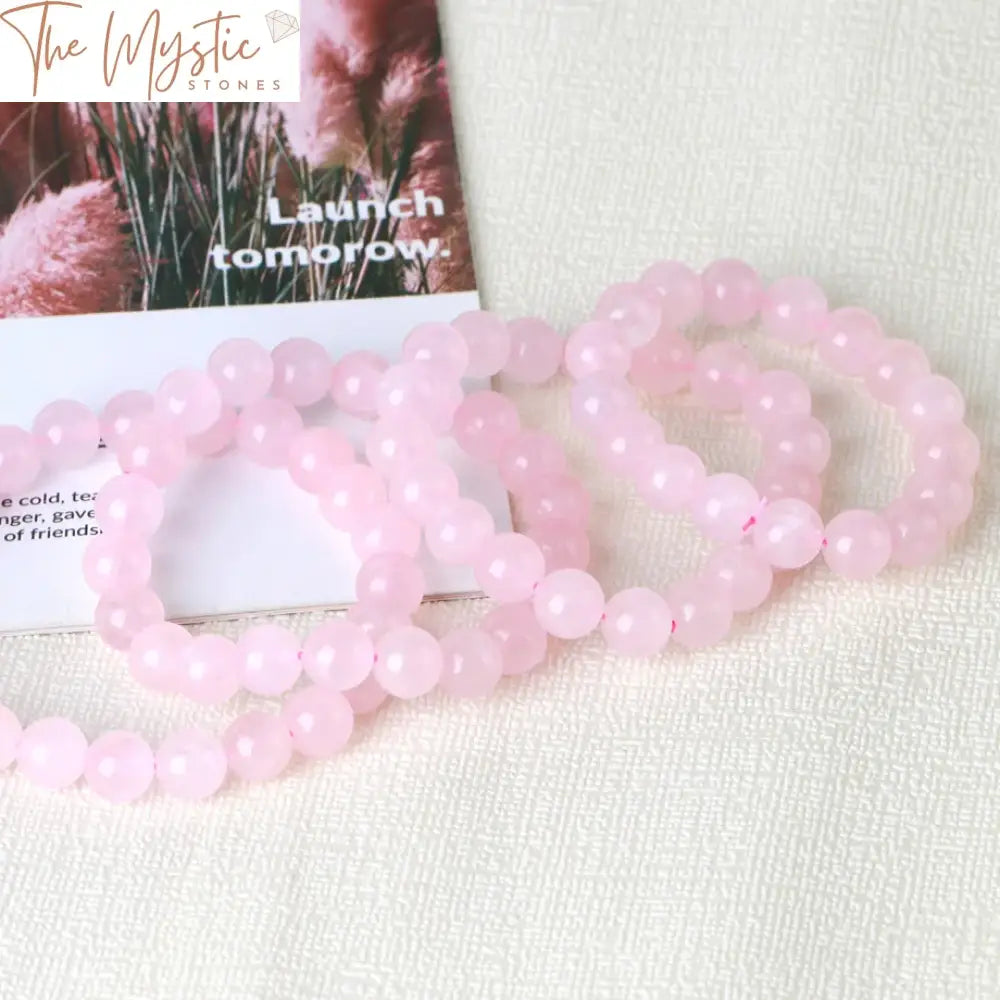 Pink Rose Crystal Healing Bracelet