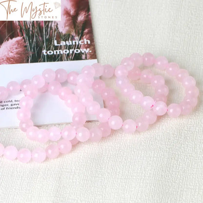 Pink Rose Crystal Healing Bracelet