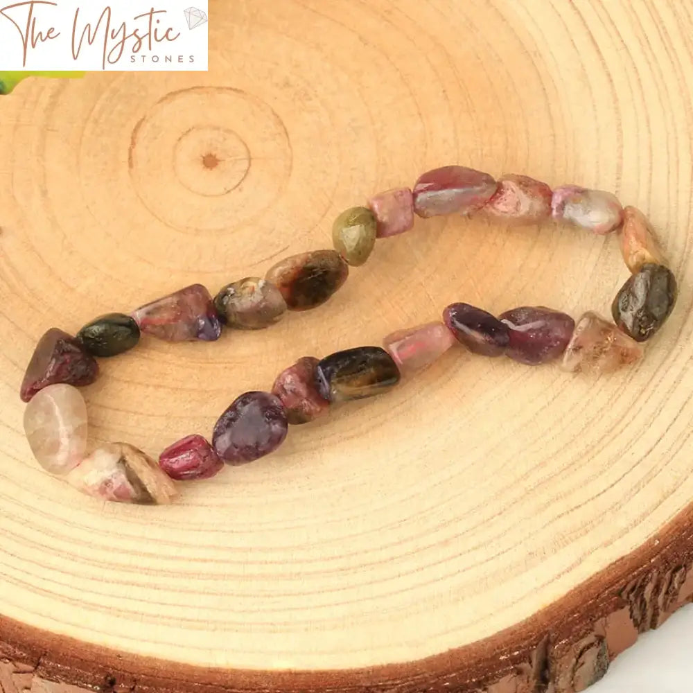 Pink Tourmaline Nugget Stretch Bracelet