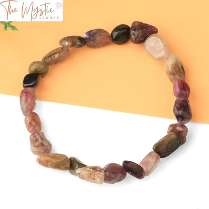 Pink Tourmaline Nugget Stretch Bracelet