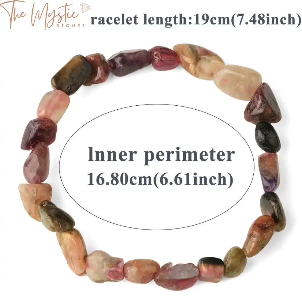 Pink Tourmaline Nugget Stretch Bracelet