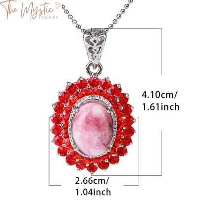 Pink Zircon Crystal Pendant Necklace