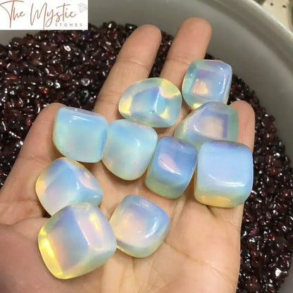 Polished Opal Quartz Cube - Reiki Healing Crystal