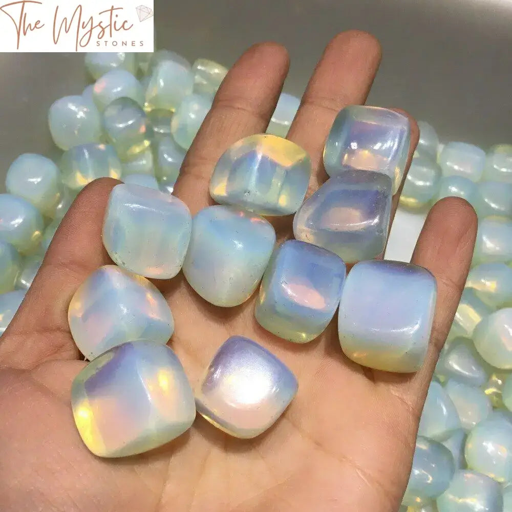 Polished Opal Quartz Cube - Reiki Healing Crystal