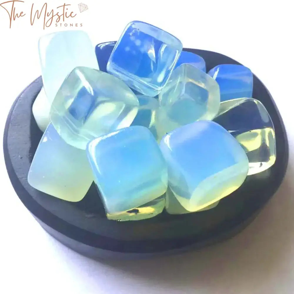 Polished Opal Quartz Cube - Reiki Healing Crystal