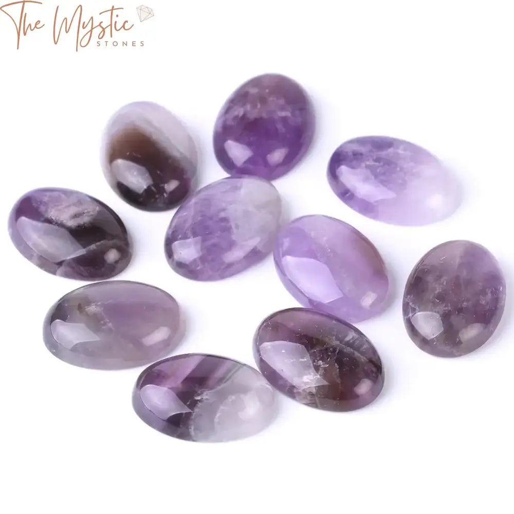 Purple Crystal Oval Beads