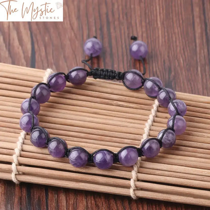 Purple Crystal Quartz Healing Bracelet 8Mm