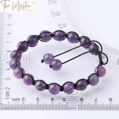 Purple Crystal Quartz Healing Bracelet 8Mm