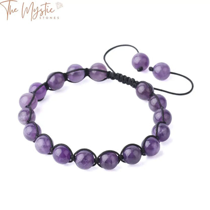 Purple Crystal Quartz Healing Bracelet 8Mm