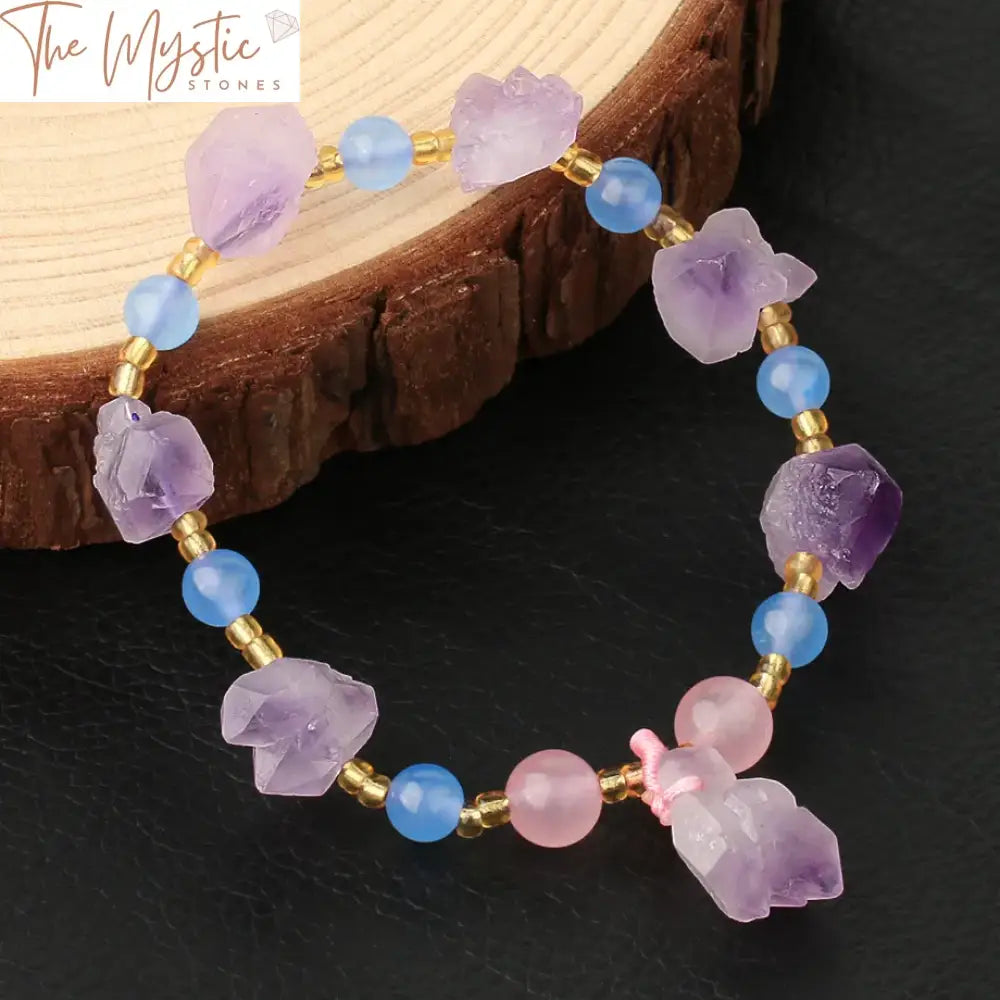 Purple Crystal Reiki Stone Bracelet