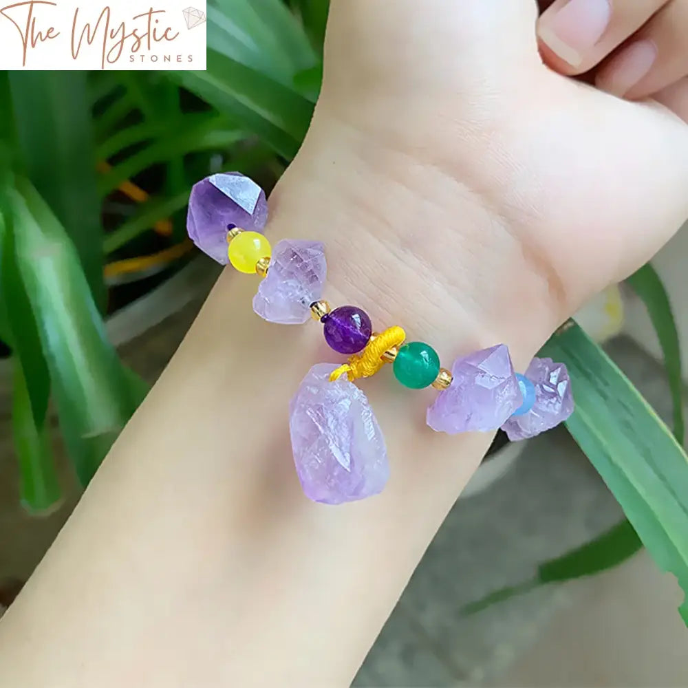 Purple Crystal Reiki Stone Bracelet