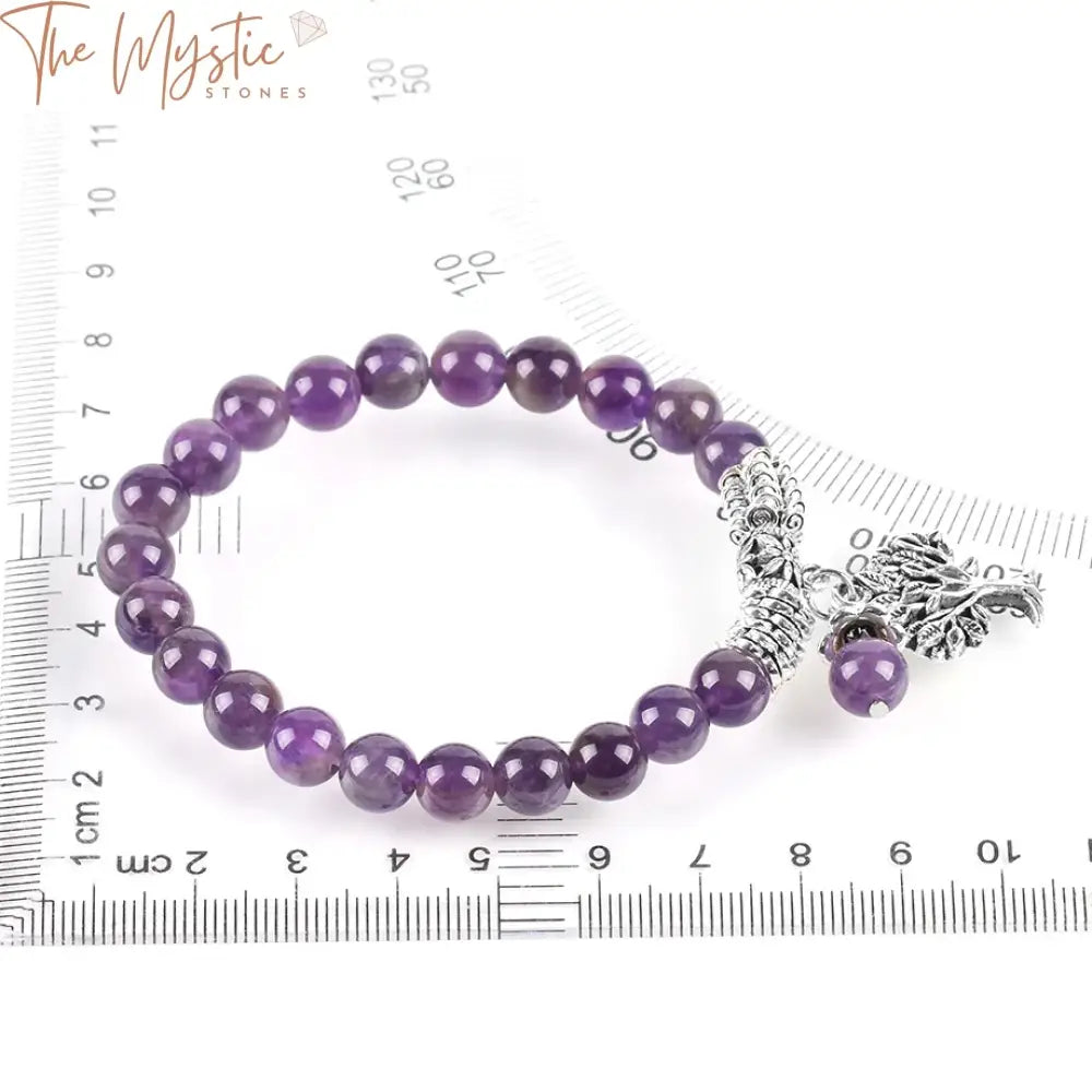 Purple Crystal Tree Of Life Bracelet