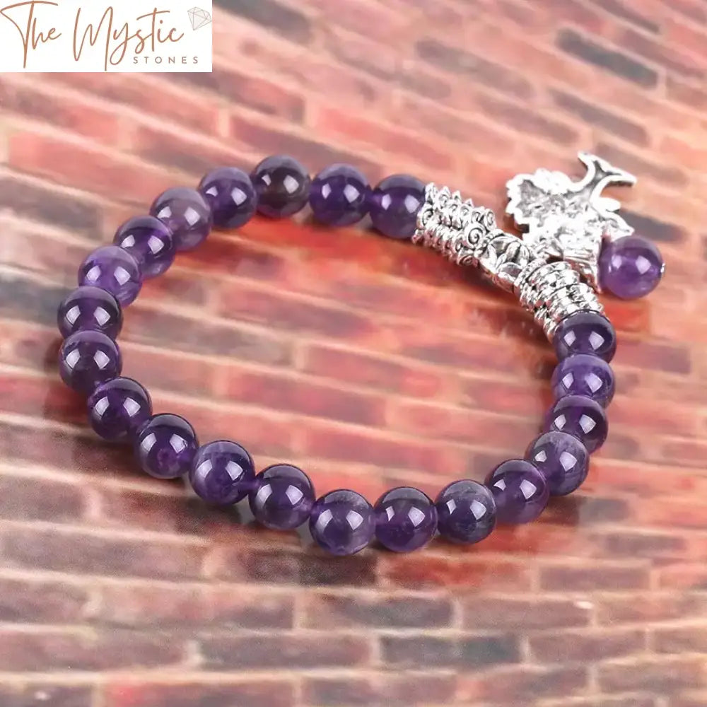 Purple Crystal Tree Of Life Bracelet