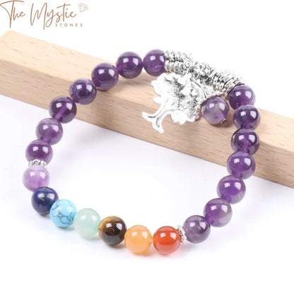 Purple Quartz Chakra Tree Bracelet