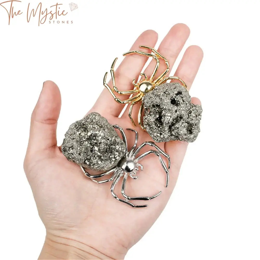 Pyrite Crystal Spider Scorpion Ornament