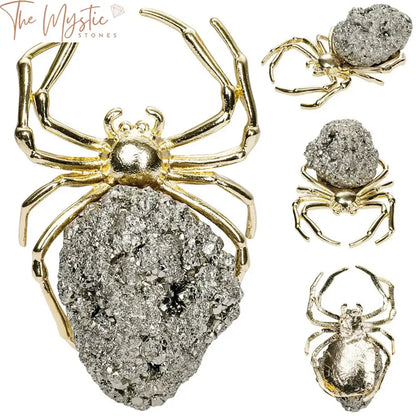 Pyrite Crystal Spider Scorpion Ornament