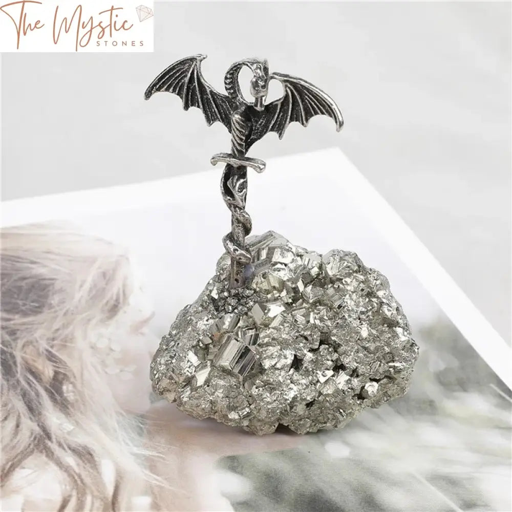 Pyrite Pterosaur Alloy Dragon Sword Decor